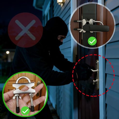 Portable Door Security Locks, Adjustable Heavy Duty Outward Opening Travel Stainless Steel Safety Device for Hotel