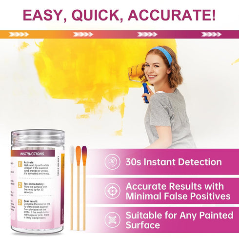 60 30s (60) AAwipes Lead Test Kit Swabs Enhanced Lead Testing Formulation At Home Lead Paint Test Kit Testing for Paint