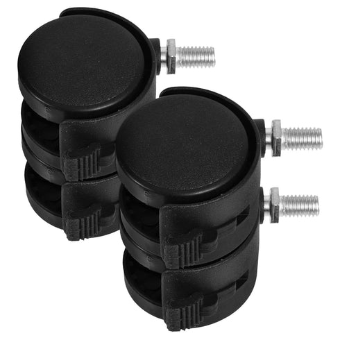 Mikinona 4pcs 1.5-inch Swivel Stem Locking Caster Wheels M8 Threaded Replacement for
