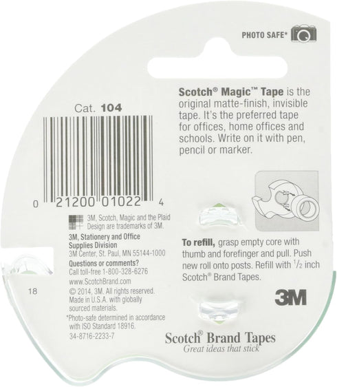 Scotch Magic Tape - 1/2 x 450 Inches, 6 Rolls
