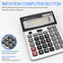 Desk Calculator, 12 Digit Extra Large LCD Display, Big Buttons, PXY Two Way Power Battery and Solar for Office