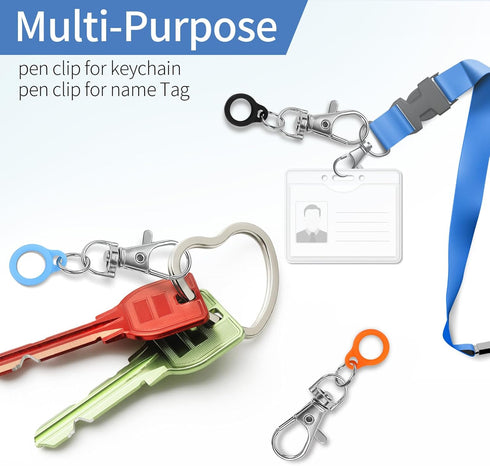GAQWOK 6PCS Retractable Pen Holders - Clip on Pens for Badge Reel, Perfect Pen Holder for Lanyard, Nurses, and X-ray