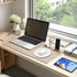Hsxnam Leather Mouse Pad - Non-Slip Rubber Base, Stitched Edge, Washable Waterproof Round Mousepad, 8.7 inches, White