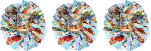 Autom 3 Packs of 54 Assorted Holy Cards Featuring Catholic Saints and Prayers