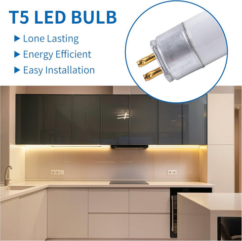Wesome Lighting 12 inch F8T5 21 inch F13T5 Set Bulbs, 3000K, Bulb Counter and Warm White LED Replacement Replace