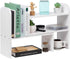 VERGOODR Desktop Adjustable Natural Wood Book Shelf Organizer, Expandable Desk Storage Rack Display Stand Set