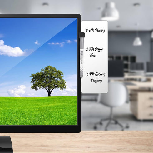 Dry Erase Monitor Memo Board - Whiteboard Memo Board for Computer Monitor with Magnetic Pen, 7.5x2.7