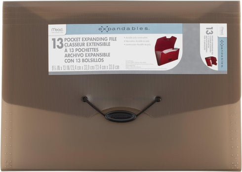 Mead Expanding File Folder, 13-Pocket School Organizer, Paper Organizer, 9-1/4" x 13", Expandables, Tan (38524)