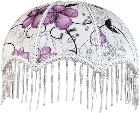Gralara 30cm E27 Umbrella Shape Lamp Shade Cloth Lampshade Vintage with Tassel for Desk Lamp Floor Lamp Bottom Good