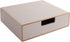 Stackable PU Leather Drawer Organizer, Handmade Classic Desk Caddy for Home Office, Sort A4 Paper, Beige, 13.1x10x3.7in