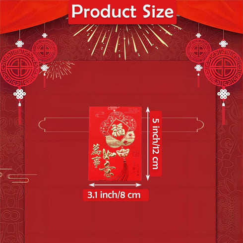 Chinese Hong Bao, 5 * 3.1 inch Greetings Chinese Money Lucky Red Envelopes for Chinese New Year, Chinese Festival, Hong Bao Cash Red Pockets for Birthday Wedding Spring Festival by KOOTAU