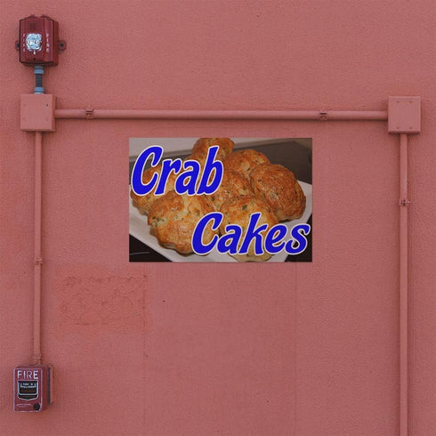 Fastasticdeals 36x24Inches Decal Stickers Multiple Sizes Crab Cakes Restaurant Food Bar Industrial Vinyl Safety Sign