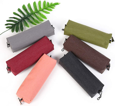 Enyuwlcm Stylish Simple Waterproof Pencil Bag, Small Square Fabric Pencil Case Black and Gray 2 Pack