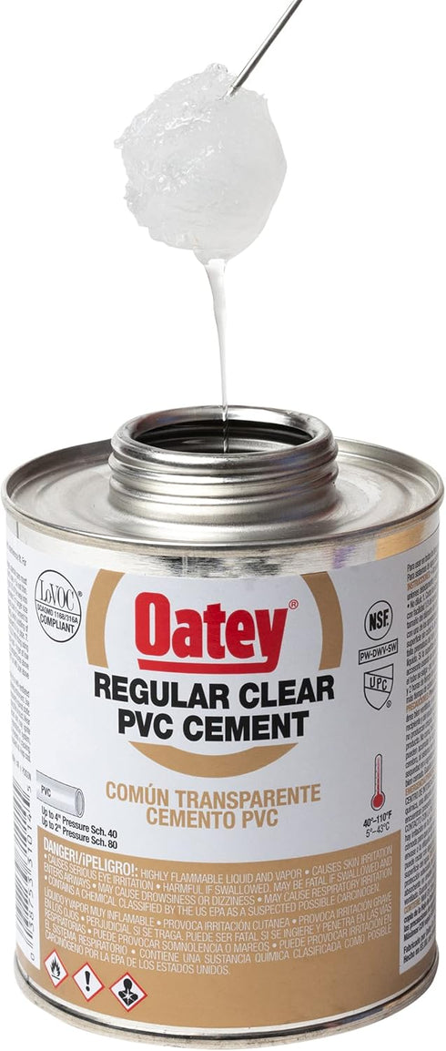 Oatey 30246 4 oz. PVC Regular Clear Cement and 4 oz. NSF Purple Primer Handy Pack