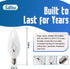 25W 120V E12 B10 Bulbs, Bulbs Dimmable, 2700K (Pack 12) SATONA Base CTC Incandescent Light Transparent Candle Light
