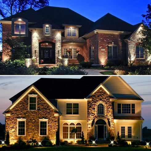 5W 3000K-3500K, 12V (4 Pack) LightingWill LED Landscape Lights, Warm White Waterproof DC COB LED Outdoor Wall Spotlight