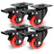 Nefish 2 Inch Casters Set of 4, Heavy Duty Top Plate Caster Wheels with Brake, 360 Degree Swivel