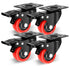 Nefish 2 Inch Casters Set of 4, Heavy Duty Top Plate Caster Wheels with Brake, 360 Degree Swivel