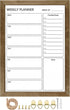 Dry Erase White Board & Weekly Calendar Board, Magnetic Whiteboard for Wall, 10.5“x14.5" Rustic Brown Framed Planner