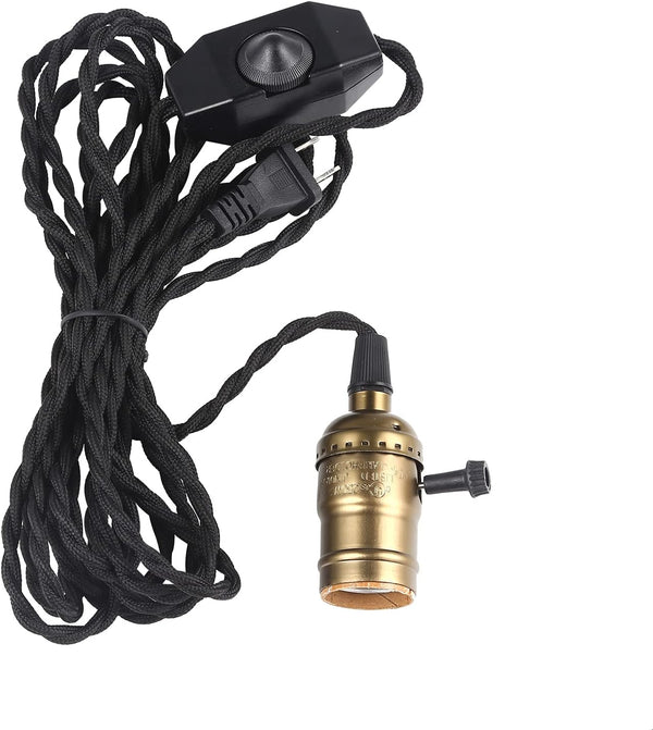 Simple Deluxe 15 Feet Single Bulb Vintage Hanging Pendant Light Cord Kit