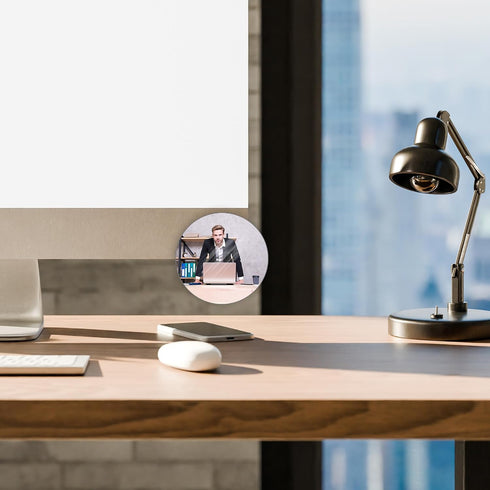 2pcs 2inch Aogigigio Desk Mirror Office Cubicle - Adjustable Rear View Computer Monitor Small Removable Mirror to See