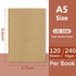 Hardcover Sketchbook Blank Notebook Bulk, 6 Packs Unlined A5 Size, 120 Sheets Premium Paper for Art Supplies