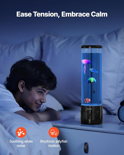 16 VEVOR Sensory Bubble Tube Lamp, Color Changing Light Effects, Water Fish Lamp with Built-in Bluetooth Speaker