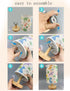 3 Dimmable Rainbow Lamp, Girls Lamps for Bedroom, Level Wood Nightstand Desk Base Flaxen Fabric Shade for Bedroom