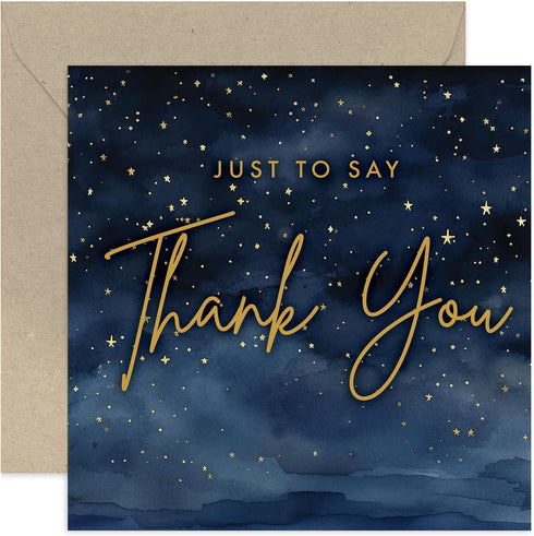 Just To Say Thank YOu Card - Stylish Starry Sky Watercolour Artwork