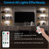 Indoor,3Color Dimmable Closet Counter 2Pack Under Cabinet Lighting Wireless,Rechargeable Motion Sensor Light Light