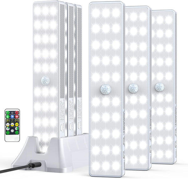 LED Closet Light with Charging Station, 6 Pcs 30LEDs 8'' Dimmer Rechargeable