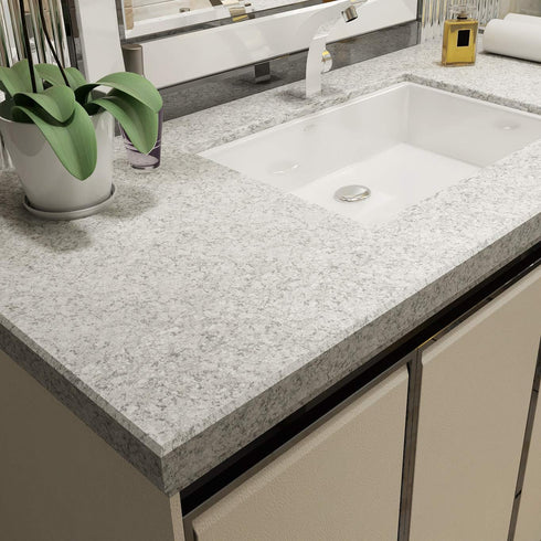 LACHEERY Faux Granite Contact Paper, Waterproof Self Adhesive Wallpaper for Kitchen Countertops, Grey 15.8"x80"
