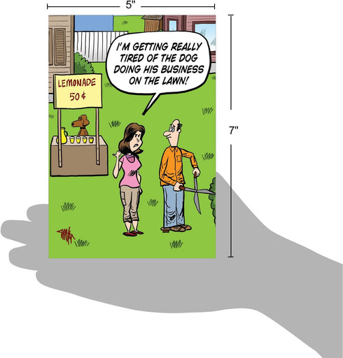 NobleWorks 1 Cartoon Happy Birthday Card, Funny Comic Greeting Notecard with Envelope, Dog Business C6374BDG