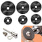 6 Pcs Rotary Drill Saw Blades, Steel Saw Disc Wheel Cutting Blades with 1/8" Straight Shank Mandrel