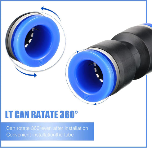 120 Pcs Straight Push Connectors, Quick Connect Air Hose Fittings for 6/8/10/12 mm Pneumatic Tubes