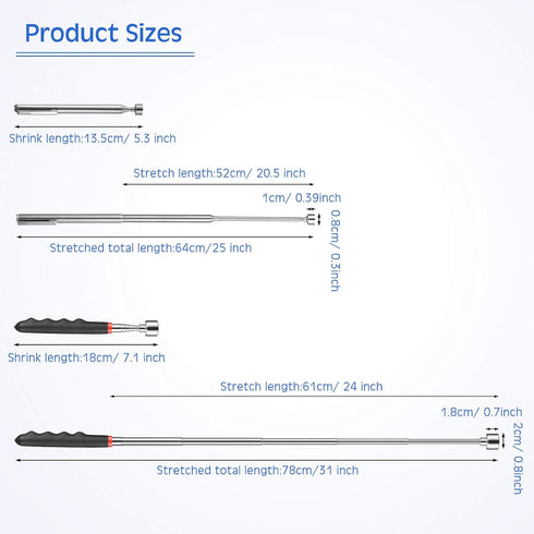 Telescoping Magnet Pick up Tools Include 20 lb Magnetic Tool and 3 lb Telescoping Magnet Stick Gadget for Hard to Reach Places Suitable for Birthday Father s Day and Christmas (2)
