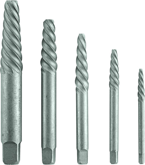 BOSCH BSPE5S 5-Piece Spiral Flute High-Carbon Steel Screw Extractor Assorted Set by Bosch