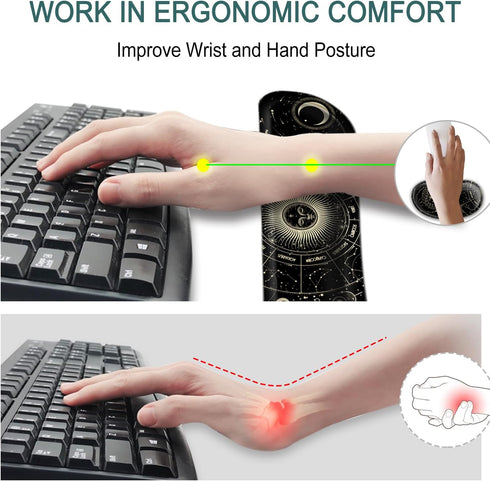 Keyboard Mouse Pad Set, Large Gaming Mouse Pad + Keyboard Wrist Rest + Coaster Set, 4Pcs Ergonomic XXL Desk Pad for
