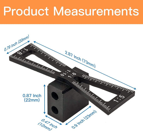 YOSELIN Dovetail Jig Wheel Marking Gauge Tool Set, 1 Bearing Wheel Cutter, Inch & MM Scale Ruler