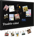 DOLLAR BOSS Large Black Cork Board - Double-Sided Bulletin Board with Linen 24''x 18'' for Office Home School