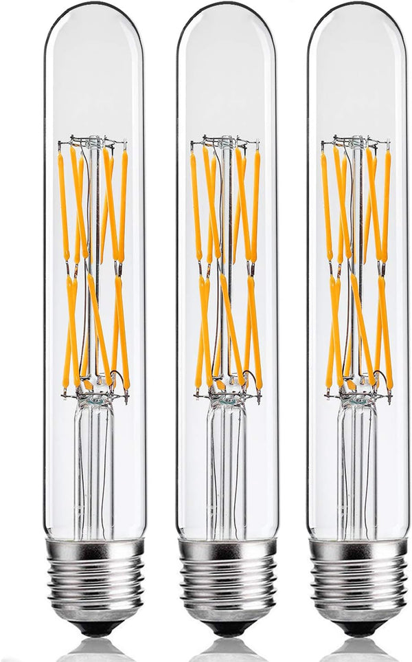 Leools T10 LED Bulbs, 12W Dimmable Tubular Bulb, 100W Equivalent Edison Style Vintage Filament, 3-Pack