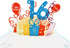 iGifts And Cards Happy 16th Birthday 3D Pop Up Greeting Card – Sweet Sixteen Gift for Granddaughter, Grandson