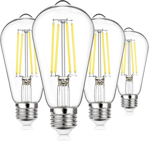 MAXvolador Vintage LED Edison Bulb, Dimmable, 60W Equivalent, 850 Lumens, 6W Edison Light Bulbs, 5000K, Antique ST58