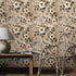 REDAMANCY 17.7"x236" Brown Beige Flower Vintage Peel and Stick Wallpaper Modern Wall Paper Stick on Contact Paper Easy