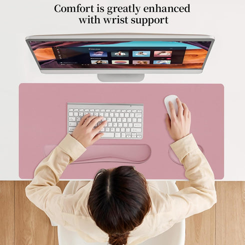 Meetcolor 3-in-1 Set, 31.5" 15.7") Mouse Pad and Keyboard Wrist Rest, Large Keyboard and Mouse Pad Ergonomic Wrist Rest