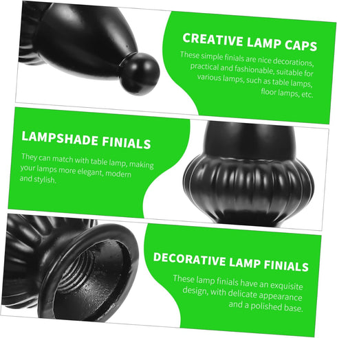 ARTIBETTER 2pcs Decorative Lamp Finial Modern Simple Design Light Screw Caps for Table and Floor Lamps Elegant Finish