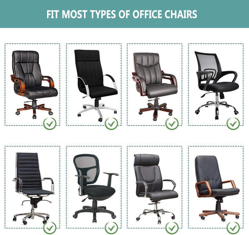 Office Chair Cover - Universal Stretch Desk Chair Slipcovers (Size: M) - Black