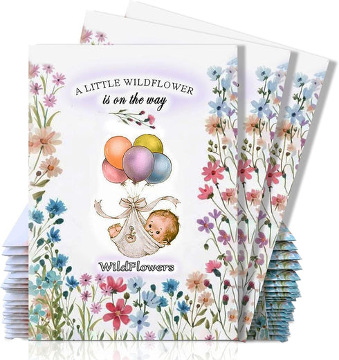 GFF Grass Flip Flops Pack of 25 Pre-Filled Bouquet Seed Mix Packet Girl Boy Baby Shower