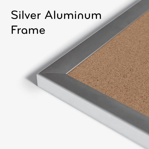 U Brands Cork Bulletin Board, 35"x23", Silver Aluminum Frame, Industrial Grade Surface