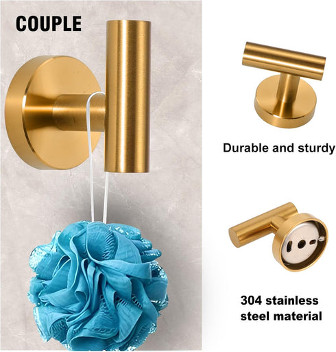 AGKXHDEC 5-Piece Set, Set Set 2 Towel Racks for Bathroom, Stainless Steel Bathroom Accessories Bathroom Towel Holder